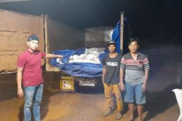 Ditreskrimsus Polda Babel amankan 8 unit truk diduga bermuatan pasir timah di Beltim
