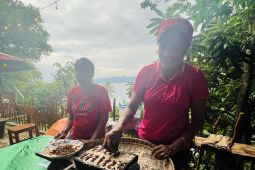 Pelaku usaha sagu gula di Ambon lestarikan tradisi bakar  sagu