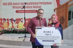 Bank Sumsel Babel raih penghargaan dari BI wilayah Sumsel sebagai juara 1 transaksi dan QRIS terbanyak 2024