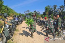 Ratusan TNI di Aceh Utara tanam 300 bibit pohon untuk wujudkan zero emisi