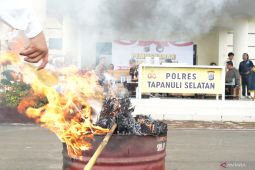 Polres Tapsel musnahkan barang bukti narkoba
