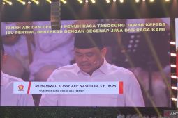 Bobby Nasution bacakan Sumpah Jati Diri Kader saat HUT Ke-17 Gerindra