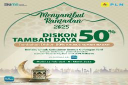 PLN terapkan diskon 50 persen tambah daya sambut Ramadhan