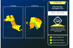BMKG: Wilayah Babel berpotensi diguyur hujan deras disertai petir dan angin kencang Rabu pagi