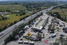 Persiapan rest area KM 43 Tol Tangerang-Merak jelang arus mudik