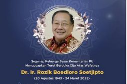 Menteri PU periode 1999-2000 Rozik Boedioro Soetjipto meninggal dunia
