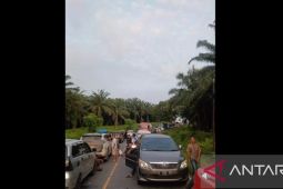 Arus mudik Jalinsum perbatasan Sumut-Riau macet panjang