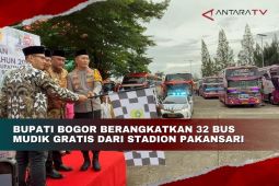 Bupati Bogor berangkatkan 32 bus mudik gratis dari Stadion Pakansari
