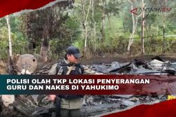 Polisi olah TKP lokasi penyerangan guru dan nakes di Yahukimo