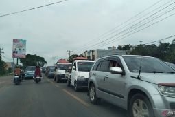 Arus lalu lintas Banyuasin Palembang  mulai ramai H+2 Lebaran