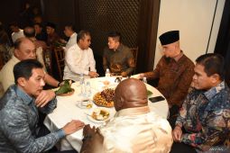 Para menteri Kabinet Merah Putih hadiri "open house" Ketua MPR
