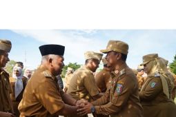 Bupati dan Wakil Bupati Pringsewu gelar apel perdana dan Halal Bihalal bersama seluruh ASN