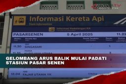 Gelombang arus balik mulai padati Stasiun Pasar Senen