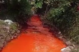 Pemkab Bogor tindak industri penyebab air sungai berwarna oranye