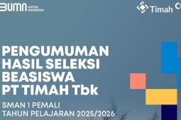 PT Timah umumkan hasil seleksi siswa peserta Pemali Boarding School