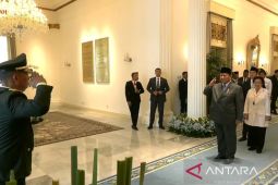 Upacara Harlah Pancasila, Megawati berbaris diapit Prabowo-Gibran