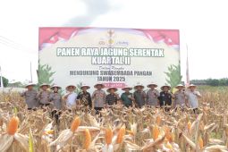 Polres Blitar panen jagung hasilkan 2,1 ton jagung gelondong