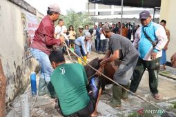 Polres Belitung sembelih 10 ekor hewan kurban
