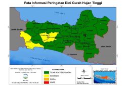 Tiga kabupaten di Jateng berstatus waspada curah hujan tinggi