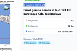 Gempa hari ini M4,9 guncang Garut