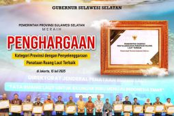 Pemprov Sulsel raih penghargaan tata ruang laut terbaik dari KKP