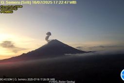 Gunung Semeru  erupsi, letusan setinggi 800 meter