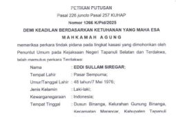 MA tolak kasasi, Anggota DPRD Tapsel tetap aktif meski berstatus terpidana