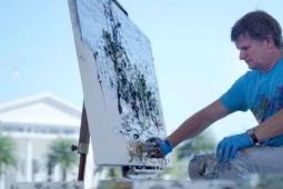 Puluhan seniman gelar aksi melukis bersama di Museum SBY*Ani Pacitan