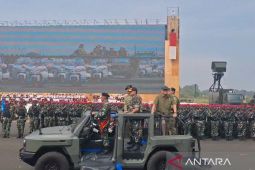 Menhan-pimpinan TNI meninjau gladi bersih pelantikan Wakil Panglima TNI