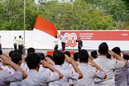 Wujudkan Indonesia Emas, Insan timah gelar Upacara HUT Ke-80 RI di pabrik peleburan