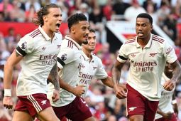Arsenal kalahkan Manchester Unite 1-0 berkat gol tunggal Calafiori