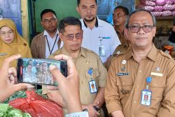 Sekda Padangsidimpuan Rahmat Marzuki mengecek harga sembako di sejumlah pasar