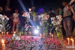 Pengendara ojol, mahasiswa di Tangerang gelar solidaritas untuk Affan