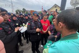 Dansat Brimob Sumut pastikan aspirasi para ojol  diteruskan ke Polri