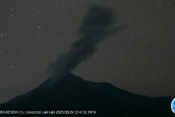 Gunung Lewotobi Laki-laki kembali erupsi tiga kali pada Jumat malam