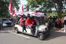 Pawai pembangunan Belitung Timur mengusung tema budaya dan keberagaman
