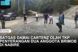 Satgas Damai Cartenz olah TKP penyerangan dua anggota Brimob di Nabire