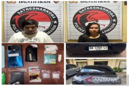 Polresta  Banjarmasin ciduk sepasang kekasih bisnis narkoba