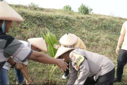 Dukung ketahanan pangan, Imigrasi Kediri tanam 200 bibit pohon kelapa