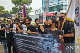 Puluhan wartawan boikot Polda Jambi terkait penghalangan kerja jurnalis