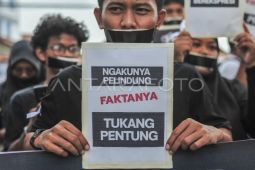 Aksi solidaritas jurnalis di Mapolda Jambi