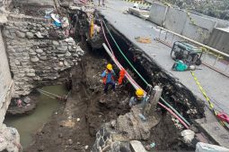 Pemkab Badung atensi perbaikan jalan jebol di Kerobokan