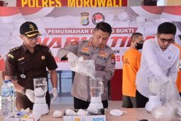 Polres-Morowali musnahkan narkoba jenis sabu senilai Rp3,6 miliar