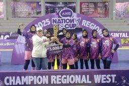 Tim Futsal putri SMA Muhammadiyah 1 Palembang harapan XLSMART "Sumatera Juara" di AXIS Nation Cup 2025