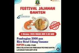 DKP Banten bagikan 2.000 rice bowl udang vaname di Festival Jajanan