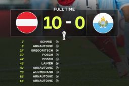 Austria cukur San Marino 10-0, Denmark hajar Belarusia 6-0