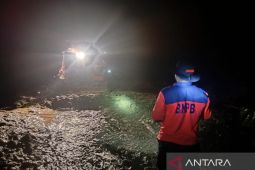 BPBD OKU Selatan bersihkan material longsor tutup ruas jalan di Desa Vila