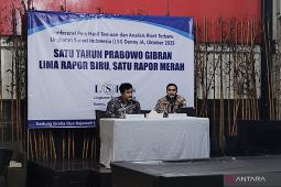 LSI Denny JA: 5 bidang rapor biru, hanya ekonomi yang rapor merah setahun Prabowo