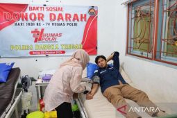 Polres Bangka Tengah menggelar donor darah penuhi stok RSUD