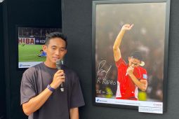 Pemain timnas Ridho kenang selebrasi emosional vs Bahrain saat pameran foto